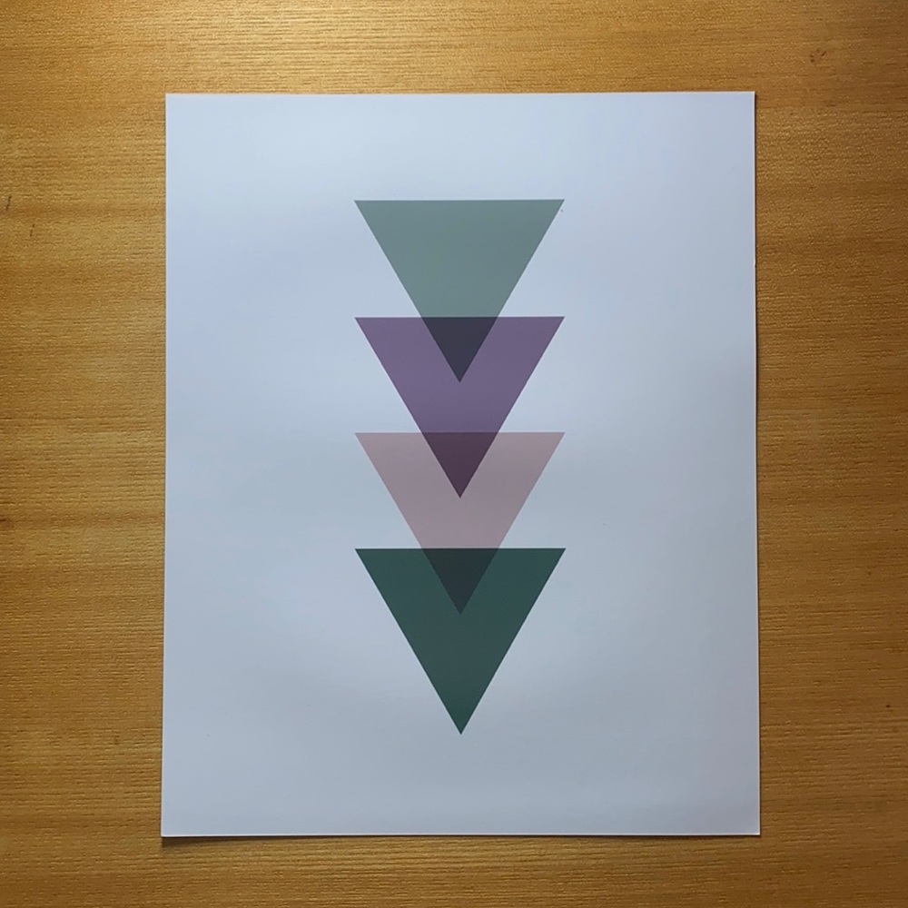 Modern green and purple geometric art print